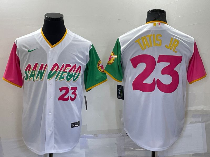 Men San Diego Padres #23 Tatis jr White City Edition Game Nike 2022 MLB Jerseys->seattle seahawks->NFL Jersey